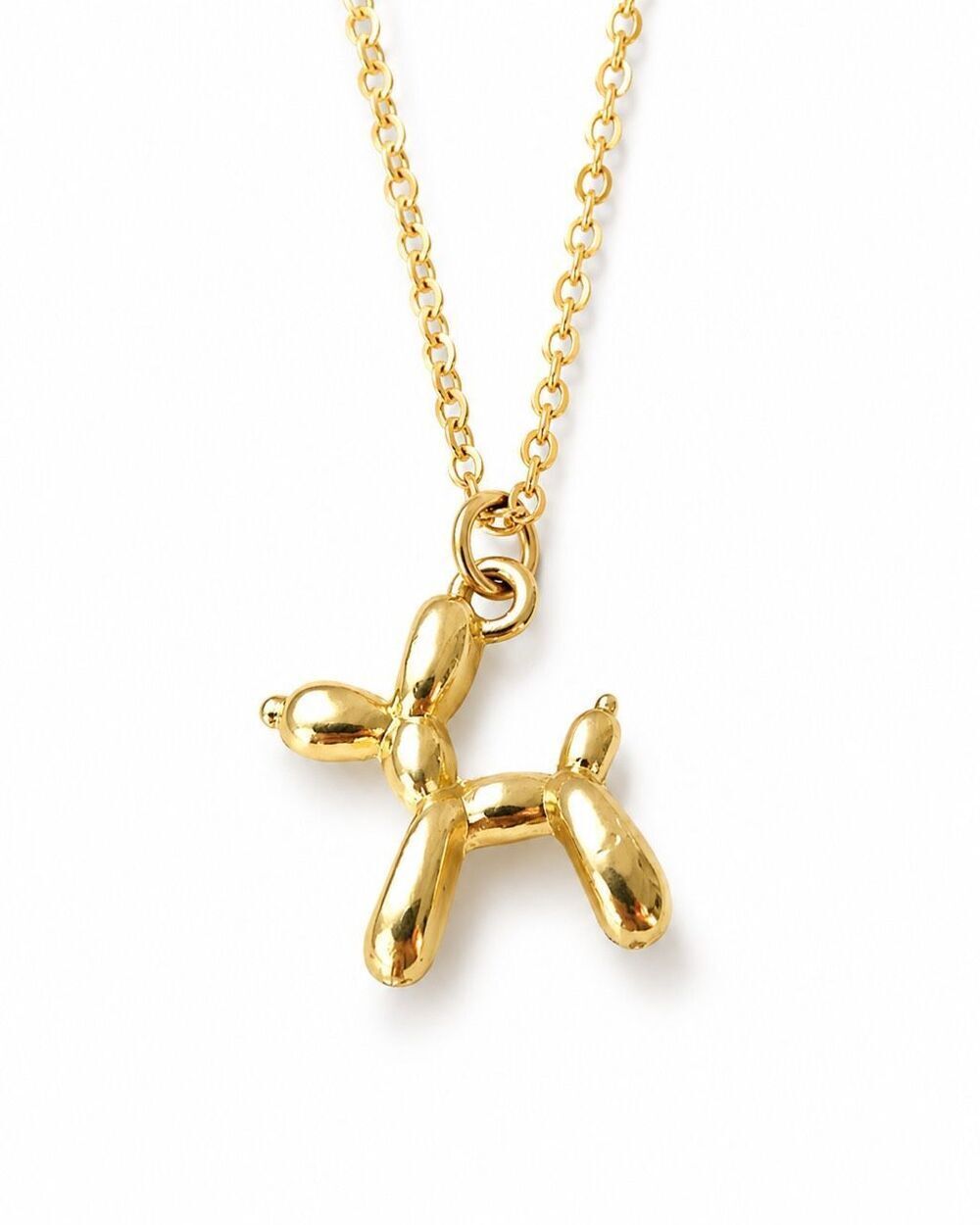 BalloonโDog Pendant Necklace Jeff Koons Pop Art Style in Gold Tone